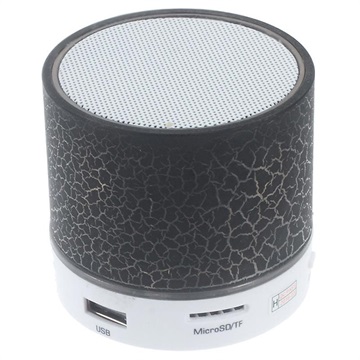 Mini difuzor Bluetooth cu microfon și lumini LED A9 - Cracked Black