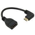 Cablu adaptor mini HDMI la HDMI cu unghi - 15cm