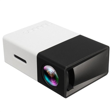 Mini proiector portabil LED Full HD YG300 (Ambalaj Deschis - Satisfăcător) - Negru / Alb