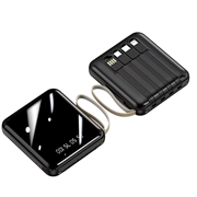 Mini Baterie Externă 20000mAh - 2X USB, Lightning, USB-C, MicroUSB - Negru