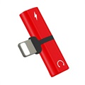 Adaptor Lightning Mini T-Shape 2-în-1 - iPhone XS Max/XS/XR - Roșu