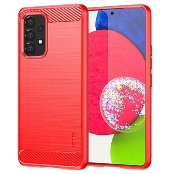 Husă TPU Samsung Galaxy A53 5G - Mofi Carbon Fiber - Roșu