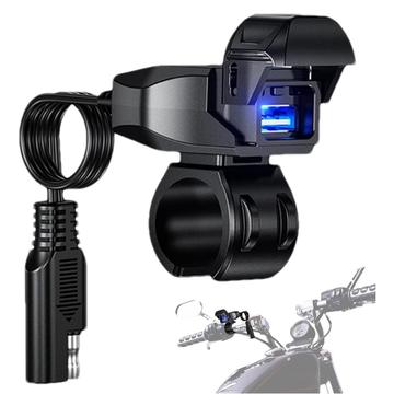 Încărcător USB pentru ghidon de motocicletă 18W - negru