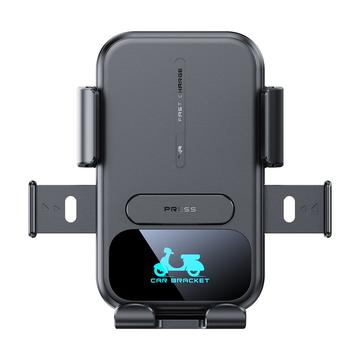Suport de telefon pentru motocicletă/încărcător fără fir - 15W - Negru
