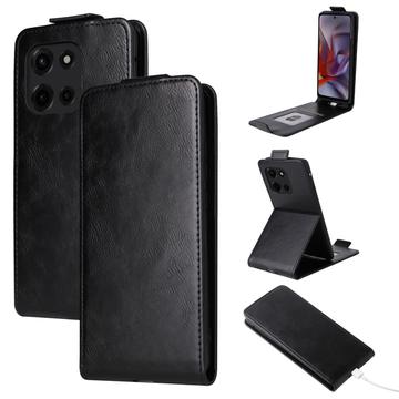 Husă verticală cu rabat și suport Motorola Edge (2025) - Negru