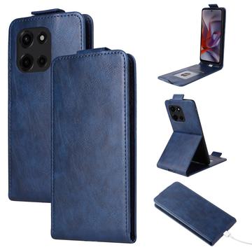 Husă verticală cu rabat și suport Motorola Edge (2025) - albastru închis