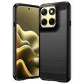 Husă TPU Brushed Motorola Edge (2026) - Fibră de Carbon - Negru