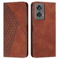 Husa portofel cu model romb Motorola Edge 50 Fusion cu închidere magnetică - Brown