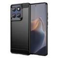 Husă TPU Brushed Motorola Edge 60/60 Fusion - Fibră de Carbon - Negru
