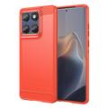 Husă TPU Brushed Motorola Edge 60/60 Fusion - Fibră de Carbon - Roșu