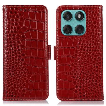 Husă Piele Portofel cu RFID Motorola Edge 60 Fusion - Crocodile