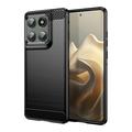 Husă TPU Brushed Motorola Edge 60 Pro/Edge (2025) - Fibră de Carbon - Negru