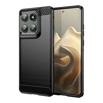 Husă TPU Brushed Motorola Edge 60 Pro/Edge (2025) - Fibră de Carbon - Negru