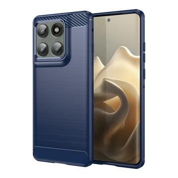 Husă TPU Brushed Motorola Edge 60 Pro/Edge (2025) - Fibră de Carbon - Albastru