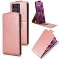 Husă verticală cu rabat și suport Motorola Edge 60 Pro - Auriu Roze