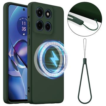 Husă Silicon Liquid  Motorola Edge 60 Stylus - Compatibila MagSafe - Verde Închis