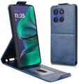 Husă verticală cu rabat și suport Motorola Edge 60 Stylus - albastru închis
