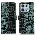 Husă Piele Portofel cu RFID Motorola Edge 70 Max - Crocodile - Verde