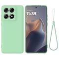 Husă din silicon lichid Motorola Edge 70 Pro cu curea de mana - Verde