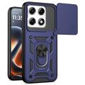 Husă Hibridă Motorola Edge 70 Pro cu Inel Rotativ cu Ecran pentru Cameră - Albastru