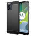 Husă TPU Brushed Motorola Moto E13 - Fibră de Carbon - Negru