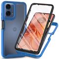 Husă Motorola Moto E14/G24/G04/G04s - 360 Protection - Albastru / Clar