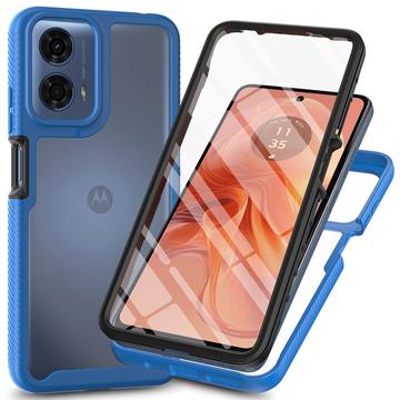 Husă Motorola Moto E14/G24/G04/G04s - 360 Protection - Albastru / Clar