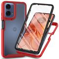Husă Motorola Moto E14/G24/G04/G04s - 360 Protection - Roșu / Clar