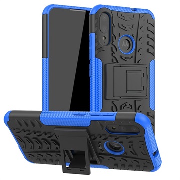 Husă Hibrid cu Stand Motorola Moto E6 Plus - Negru / Albastru