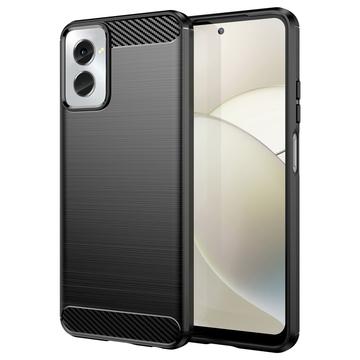 Husă TPU Brushed Motorola Moto G Power (2024) - Fibră de Carbon - Negru