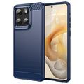 Husă TPU Brushed Motorola Moto G Stylus 5G (2025) - Fibră de Carbon - Albastru