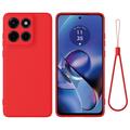 Husă din silicon lichid Motorola Moto G Stylus 5G (2025) cu curea de mana