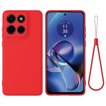 Husă din silicon lichid Motorola Moto G Stylus 5G (2025) cu curea de mana
