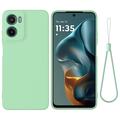 Husă din silicon lichid Motorola Moto G05/E15 cu curea de mana - verde