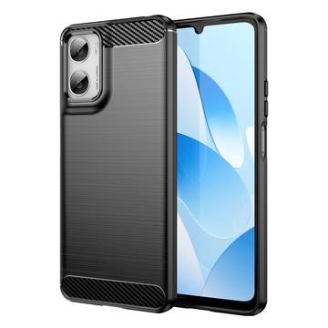 Husă TPU Brushed Motorola Moto G06/G06 Power - Fibră de Carbon - Negru