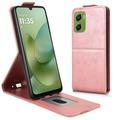 Husă verticală cu rabat și suport Motorola Moto G06/G06 Power - Auriu Roze