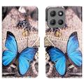 Husă Portofel Motorola Moto G15/G15 Power - Style - Fluture Albastru
