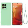 Husă din silicon lichid Motorola Moto G17 Power/G17/G15 cu curea de mana - Verde