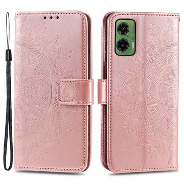Husă Portofel Motorola Moto G35 - Mandala - Auriu Roze