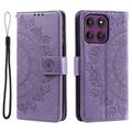 Husă tip portofel cu curea de mână Motorola Moto G37 Power Mandala - Violet