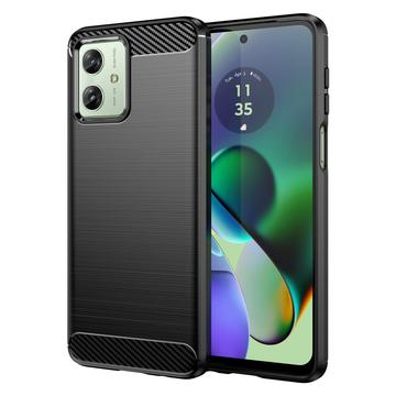 Husă TPU Brushed Motorola Moto G54 - Fibră de Carbon - Negru