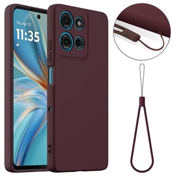 Husă Silicon Liquid Motorola Moto G75 - Compatibila MagSafe - Roșu Vin
