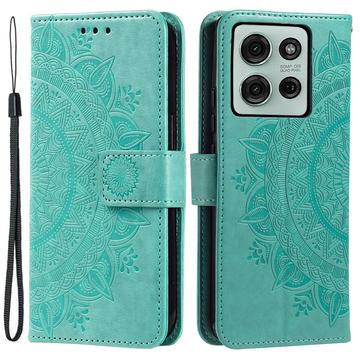 Husă Portofel Motorola Moto G75 - Mandala - Verde