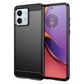 Husă TPU Brushed Motorola Moto G84 - Fibră de Carbon - Negru