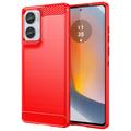 Husă TPU Brushed Motorola Moto G85/S50 Neo - Fibră de Carbon