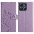Husă tip portofel pentru Motorola Moto G86 Butterfly Series - Violet Deschis