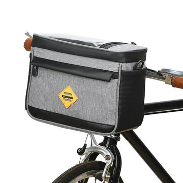 Geantă frigorifică multifuncțională izolată pentru bicicletă, anti-uzură, rezistentă la apă, geantă pentru ghidon pentru bicicletă, cu suport pentru telefon pentru bicicletă