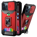Husă Hibrid Multifuncțională 4-în-1 pentru iPhone 13 Pro Max - Roșu