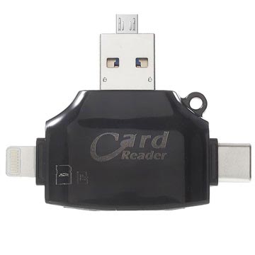 Cititor de carduri MicroSD/SD multifuncțional 4 în 1 - negru