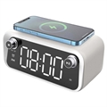 Difuzor Multifuncțional Bluetooth / Încărcător Fără Fir cu Ceas cu Alarmă - 15W